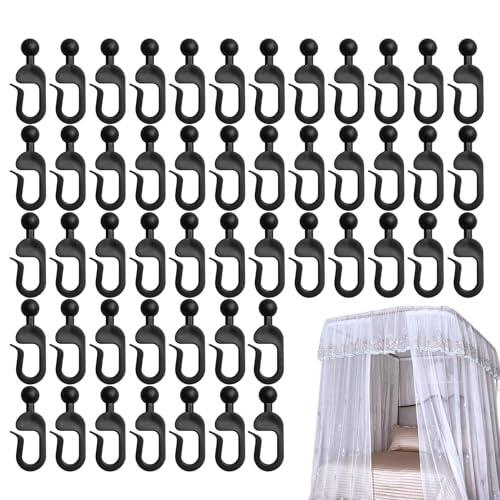 Ganchos para cenador – Paquete de 50, Inoxidable, Colgador para Cortinas de pérgola | Perfectamente Ideal para Uso en Interiores y Exteriores, en la Pared del Dormitorio del Patio.