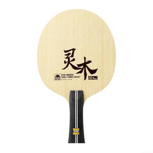 Tenis de mesa, base de paleta de madera de limba de 7 capas para bucle y ataque rápido, estructura equilibrada con mango de etiqueta de metal para entrenamiento y competencia (mango largo)