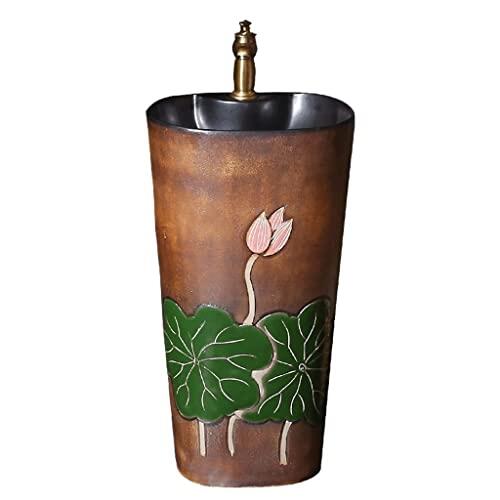 ENGENDER Lavabo de Pedestal Lavabo de Pedestal for baño pie for cerámica Combo una Pieza con Grifo