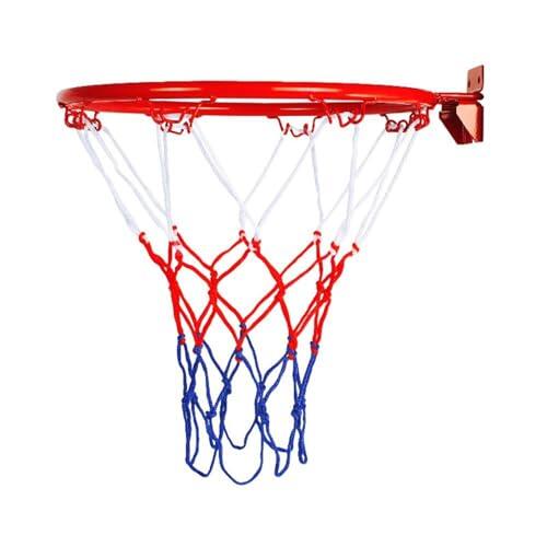 Hanging Basketball Hoop – Metal 32cm 12.6 Inch | Portable Door Mounted Basketball Goal with Flex Rim Net | Indoor Outdoor Sports Training Exercise Game For Home Office Backyard Fence Use