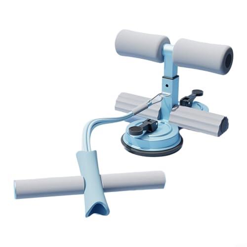 Glomc Dispositivo de asistencia de 6 tubos con base de ventosa doble fuerte y altura ajustable para entrenamientos abdominales y entrenamiento de cuerpo completo en el gimnasio en casa (azul)