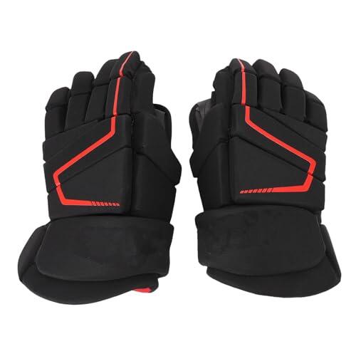 Mimdixy Guantes de Hockey sobre Hielo, Guantes Protectores Transpirables de Espuma EVA de Nailon para Exteriores, Guantes Ligeros para Deportes Juveniles y Jugadores de Hockey. (Red 11inch)