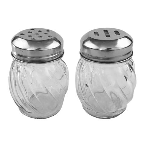 Angoily 2 Piezas Saleros y Tarros de Especias de Vidrio para Almacenamiento, Mantén la Cocina Ordenada Botellas para Condimentos Ideales Hogar Cocina