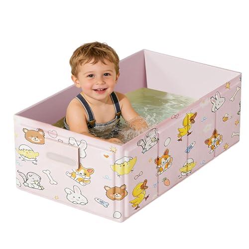 Bañera Portátil Para Niños - Bañera Plegable Que Ahorra Espacio Con Tapón De Drenaje | Banera De Viaje Para Ninos, Estabilidad De Movimiento Para Niños Y Niñas, Interior, Exterior, Balcón, Baño, Ducha