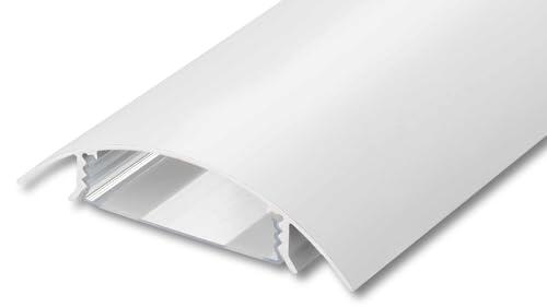ALUNOVO Canaleta para cables (aluminio, lacado), color blanco mate, longitud: 40 cm, ancho: 8 cm, altura: 2,1 cm, canal de cable, canal de instalación, montaje con tornillo o adhesivo, para interior y