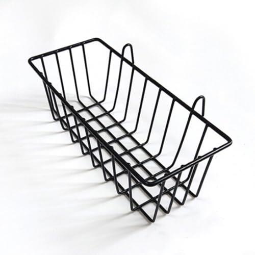 HEIBTENY Estante de pared de hierro con cesta colgante, organizador de almacenamiento para dormitorio, cocina, oficina, dormitorio, soporte de exhibición de metal resistente para decoración del hogar