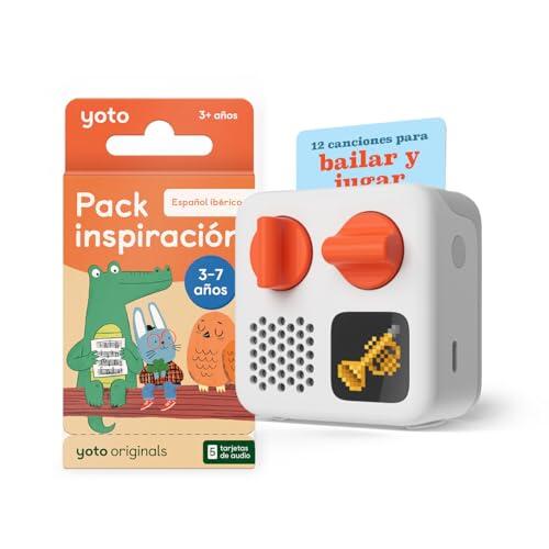 YOTO Mini (2024) + Pack inspiración 3-7 años (en Castellano) – Reproductor de Audio sin Pantalla para niños con Tarjetas de Cuentos, Canciones, rimas y Actividades educativas en español