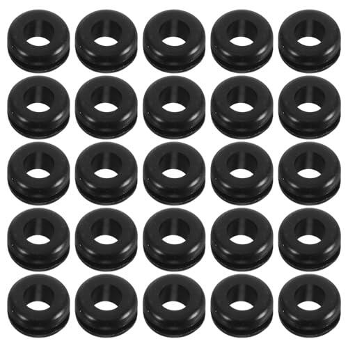 ABOOFAN 50 Unidades Protector de Cables de Silicona Negro Resistente a Altas Temperaturas Instalación Fácil para Gestión de Cables en Proyectos y Redes de Protección