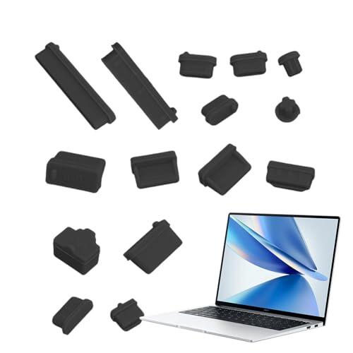 Tapón antipolvo USB C, tapón de interfaz de PC, 16 tapones de silicona para computadora, tapones antipolvo para puerto de laptop, fundas a prueba de polvo para laptop, accesorios de PC