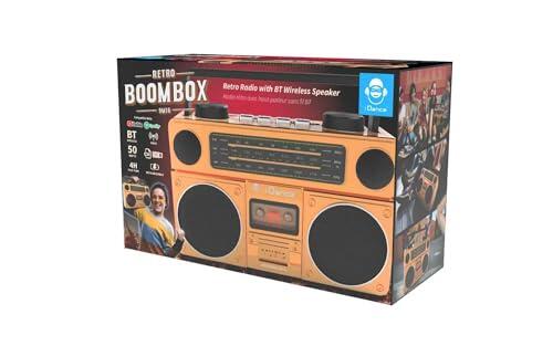Cefa Toys Retro Boombox 9M16 Altavoz Portátil Bluetooth con Radio FM, USB, Tarjeta TF y Entrada AUX, Diseño Vintage Recargable con Asa de Transporte