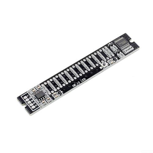 Posheliox Estéreo LED VU Meter Audio Analizador Módulo Indicador de señal de doble canal Placa de entrada aislada TI para 12V Verde (B)