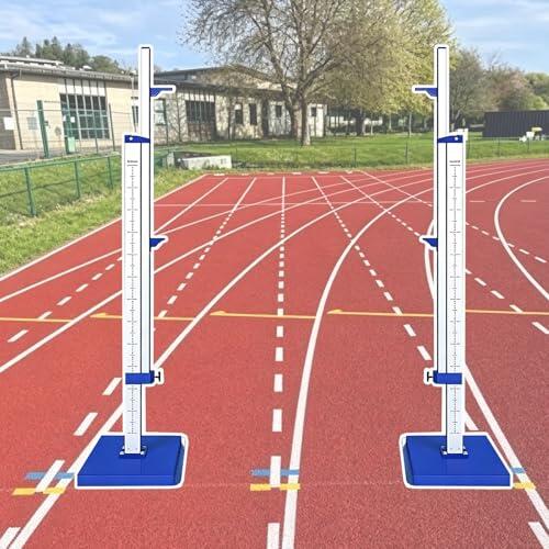 Kit de estándares de Salto Alto, Soporte Ajustable de aleación de Aluminio con Rango de Altura de 30-230 cm, Base Estable Reforzada con Pernos, Equipo de Campo de Pista Escolar, for competición