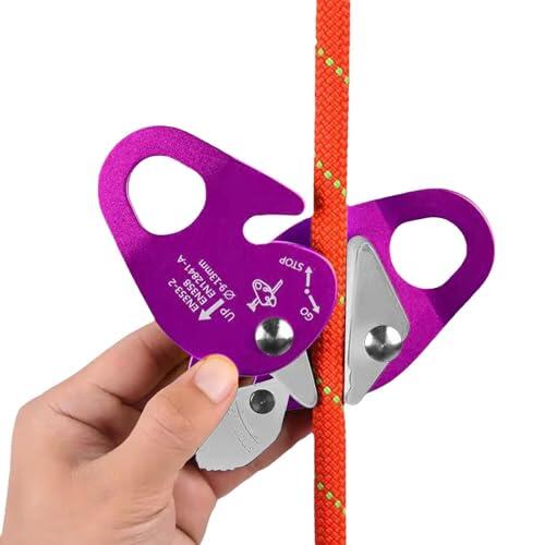 Dispositivo De Aseguramiento - Descendedor Autoblocante De Aluminio Con Forma De Ganso | Equipo De Escalada En Roca | Para Escalada En Roca, Montaña, Alpinismo, Escape De Incendios, Seguridad Laboral