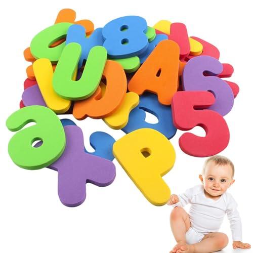 Genérico Juguetes de baño del - 36 Piezas de Letras y números flotantes para bañera | Juguetes educativos de baño para niños pequeños de 1 a 3 años, Letras de Espuma Suave para deletrear y Contar,