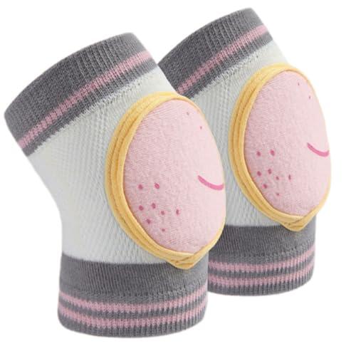 KMGDM 2 rodilleras ajustables para bebés para un movimiento seguro, fundas elásticas para piernas con diseño de dibujos animados para niños pequeños primeros pasos protectores de rodilla para bebés, B