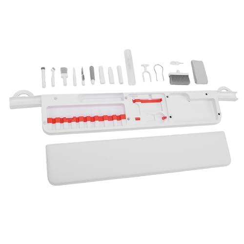 SIXRUN Reposamuñecas para Teclado con Kit de Limpieza 22 en 1 Almohadilla de Soporte Ergonómica de Silicona Juego de Herramientas de Limpieza Electrónica para Computadora Portátil Usuarios de