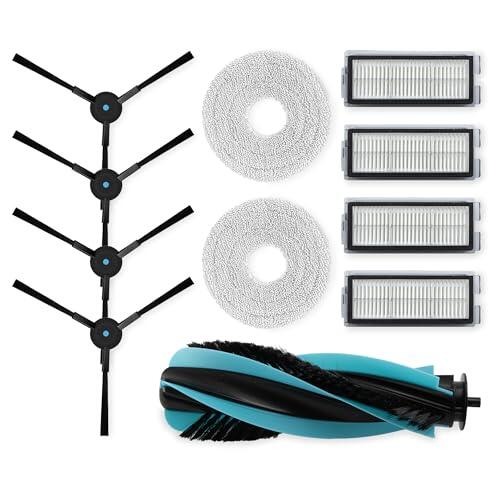 BAKUUM. Set De Mantenimiento para Conga X70. Compuesto por 4 cepillos Laterales, 4 fltros de Alto Rendimiento, 2 mopas de fregado y 1 Rodillo Cepillo Central.
