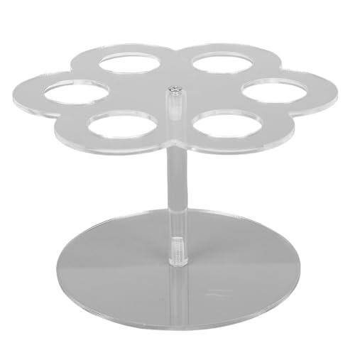 SIXRUN Soporte para Botellas de Sabor Estante de Almacenamiento de Acrílico Organizador de Tubos de 6 Orificios 15,5 X 9 X 12,4 Cm para Encimera de Cocina Barra de café Uso en Laboratorio Cuidado de