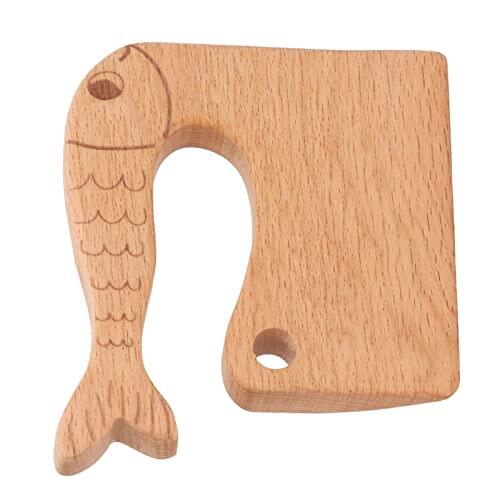 XUXHOU Cuchillo de Madera para Niños, Cortador de Frutas y Verduras para Cocinar de Forma Segura, Herramienta de Cocina Montessori, Juguete para Niños de 2 a 8 Años, con Diseño Ergonómico (patrón de