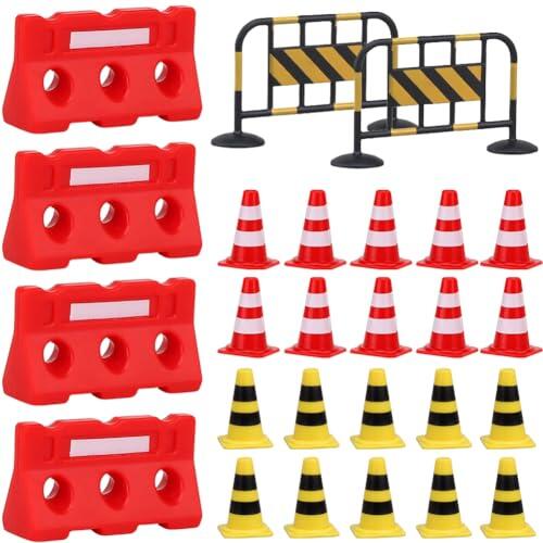 QWEPU Señales Tráfico Set, 26 Piezas Set de Señales de Tráfico, Calle Juego de Miniatura con Señal Mini de Juego de Simulación para Niños Educativo Preescolar