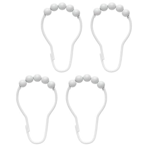 EXCEART 4 Ganchos de Metal Blancos para Cortina de Ducha Instalación Fácil y Diseño Clásico, Anillos Prácticos para Baño en Paquete de 4 Unidades