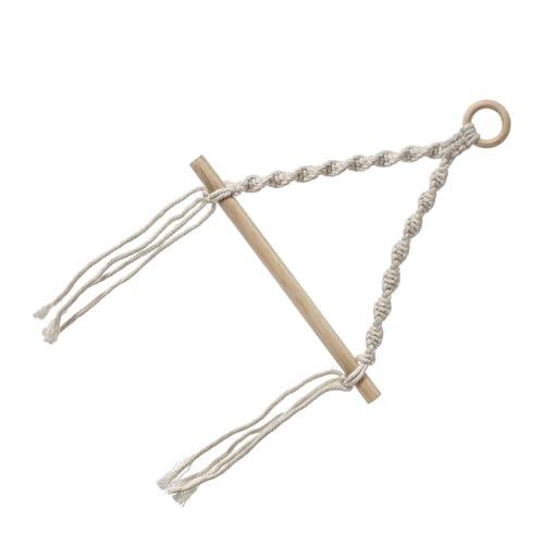 MAGICLULU Portarrollos de Papel Estilo Bohemio Hecho a Mano en Algodón y Madera Beige, Organizador Colgante Multiusos para Cocina y Sala