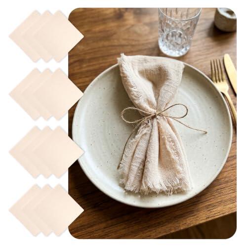 Elegancia Natural para tu Mesa: Set de Servilletas de Algodón Estilo Lino