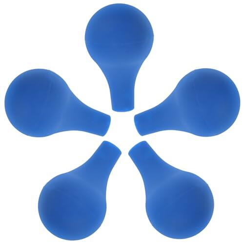 Hemobllo de Pipetas Cuentagotas de Silicona Azul, Accesorio de Repuesto Resistente y Funcional 5 Piezas para Tubo Graduado para