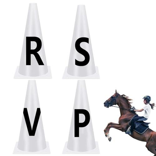 Zenithfghqm Conos de con letras para entrenamiento deportivo, conos ecuestres, marcadores de , equipo portátil de entrenamiento de caballos, para trabajo en el suelo, estocada, trabajo de