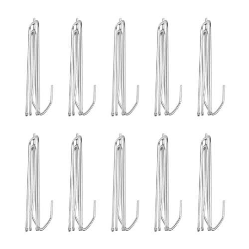 HOMOBABE Ganchos Rieles para Acero Inoxidable Cortinas de Diseño de 4 Puntas, Fuerza de Sujeción Fuerte, Color Plata y en para Cortinas Blackout Draperías