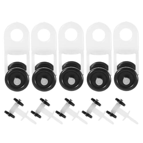PRETYZOOM Rodillos al Riel Cortina Doble de de Plástico para con Rueda, Silenciosos y Resistentes Desgaste, 10 Piezas con Ganchos para Cortinas de Ducha y Ventanas
