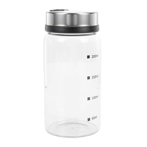 Ausla Salero de Vidrio, Dispensador de Sal de Vidrio Transparente de 7 Oz con Boquilla de Acero Inoxidable, Tarro de Almacenamiento de Condimentos de Boca Ancha para Cocina, Cocina, Viajes en Casa
