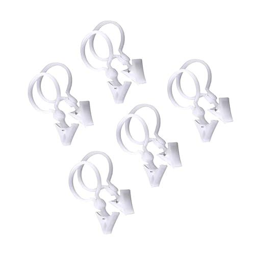 YARNOW Perchas para Cortina de Ducha de Plástico Blanco, 10 Piezas, Clips Redondos Fáciles de Instalar, Multiusos para Baño y Sala