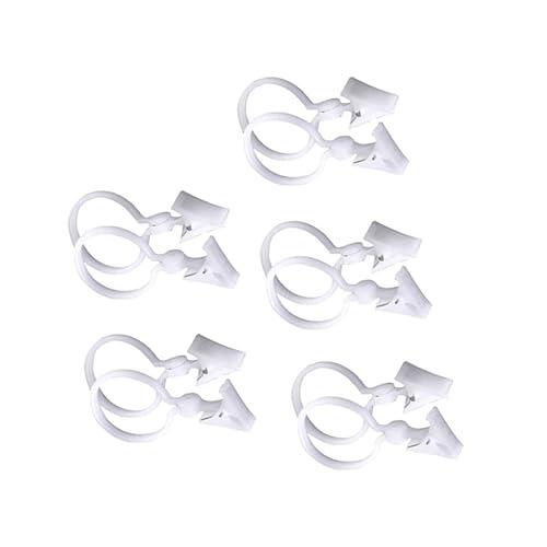 Housoutil Multiusos Redondos de Plástico Blanco 10 Clips Fáciles de Instalar para Cortinas de Ducha para Baño y Dormitorio