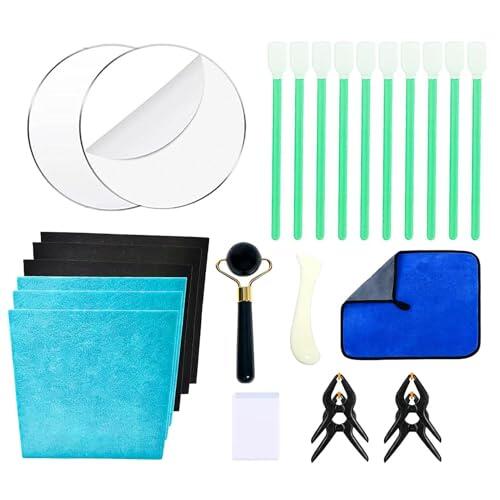Genérico Card Cleaning Kit | 28 Pieces Flattening Grading Tool - For Home Offices Sports Collector Trade Show Wallet Credit Photocard