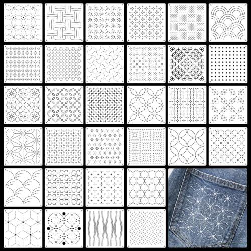Descubre el Arte del Sashiko: Kit Completo de Plantillas Japoneses