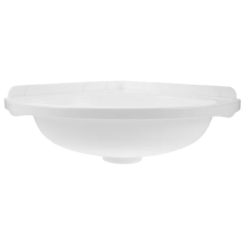 Yardenfun Lavabo de Baño de Esquina Triangular Pequeño en Plástico Blanco, Montaje Suspendido Adecuado para Balcones y Baños Reducidos, Diseño Compacto para Uso Doméstico
