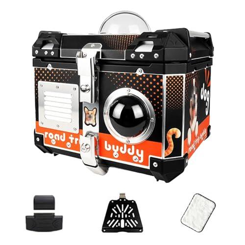 Viajar con tu mascota en moto: análisis de la caja para maletero reforzada