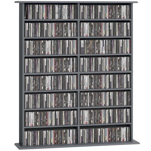 HOMCOM 720 CD/396 DVD unidad de almacenamiento, unidad CD, Gris