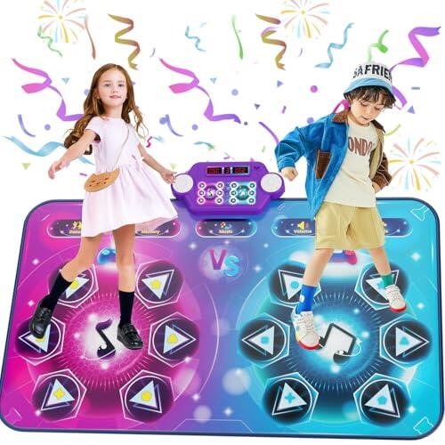maysida Alfombra de baile recargable para 2 niños, juguetes regalos para niñas y niños de 4, 5, 6, 7, 8 años, alfombras de baile para niños para 1/2 jugadores (3 modos de juego), alfombra musical