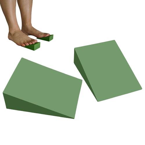 Cuñas de yoga de tela, paquete de 2 unidades de goma EVA, bloques de cuña de entrenamiento, para yoga, pilates, sentadillas, tablas, fitness, rehabilitación de pies, equilibrio y entrenamiento de