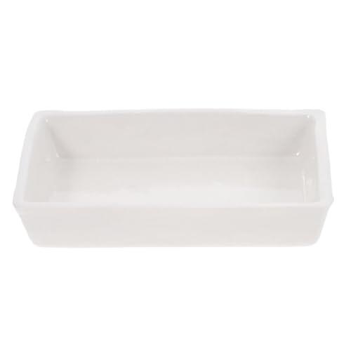 Veemoon Bandeja Rectangular de Cerámica Resistente al Calor para Experimentos de Laboratorio Gran Capacidad y Diseño Blanco Adecuado para Uso Científico