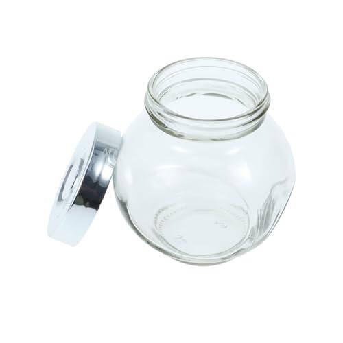 HOMOBABE Botella de Vidrio para Condimentos Redonda y Creativa, Portátil y Ahorra Espacio, Adecuado para Uso en Casa y Barbacoas al Aire Libre
