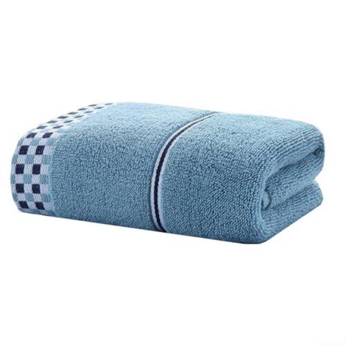 Toalla de baño 100% algodón, extragruesa y altamente absorbente, 70 x 140 cm, toalla suave sin pelusa para adultos - Elegante baño hogar (azul)