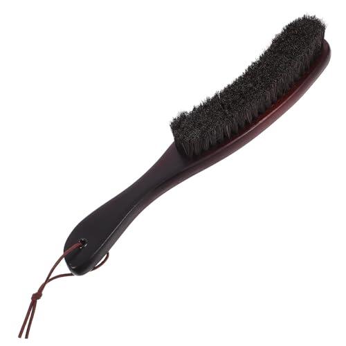 WRITWAA Cepillo para Limpiar Polvo y Pelusas Mango de Madera Negro, Diseño Ergonómico y Cómodo, Adecuado para Ropa y Encimeras en Interiores de Coche y Oficina