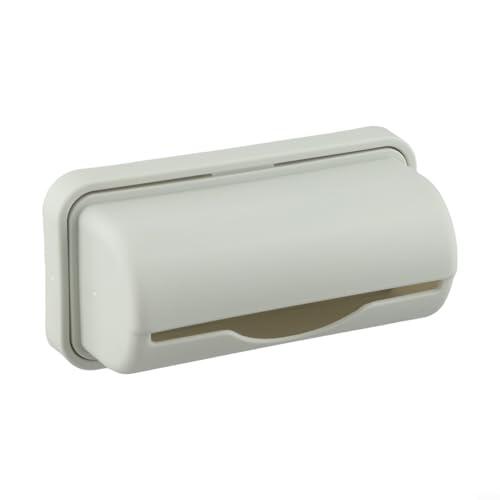 Zeroupshop Caja de almacenamiento de bolsas de basura montada en la pared, soporte dispensador de plástico PP para cocina, baño, oficina, gran apertura para tirar para diseño, organizador de ahorro de