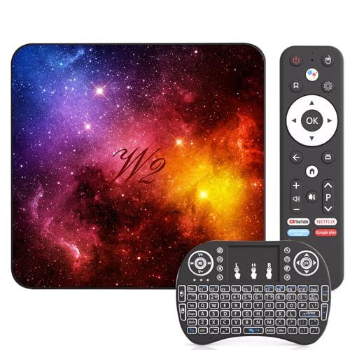 Android TV Box 14, 4GB RAM 64GB ROM Mali-G31, WiFi 6, Bluetooth 5.0, 8K UHD 3D, Puertos USB y HDMI, Android TV Box 14 con Mini Teclado