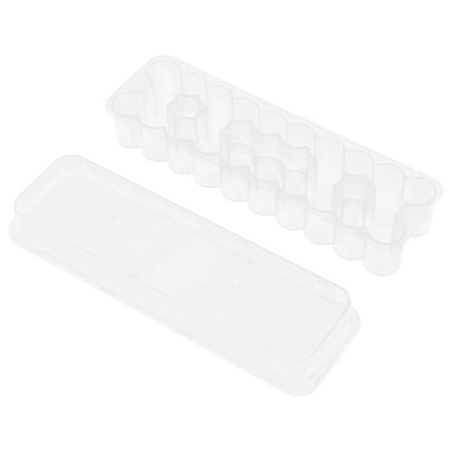 ibasenice Caja Organizadora de Plástico para 24 Microviales de 3 Ml, Estuche Resistente Tapa para Conservación y Transporte en Laboratorios y Uso Científico