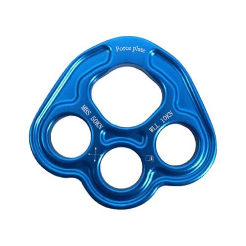 PUXZYAX Placa de fuerza de baile, descensor de metal resistente con soporte para actividades al aire libre, placa de aparejo de pata de 4 orificios con múltiples sistemas de