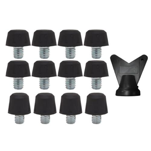 PUXZYAX Tacos de Repuesto para fútbol, Juego de 12 Llaves, Rendimiento óptimo, Nailon Duradero, Mejora la Estabilidad del Juego, Clavos para Botas de, Negro, 8 mm 11 mm